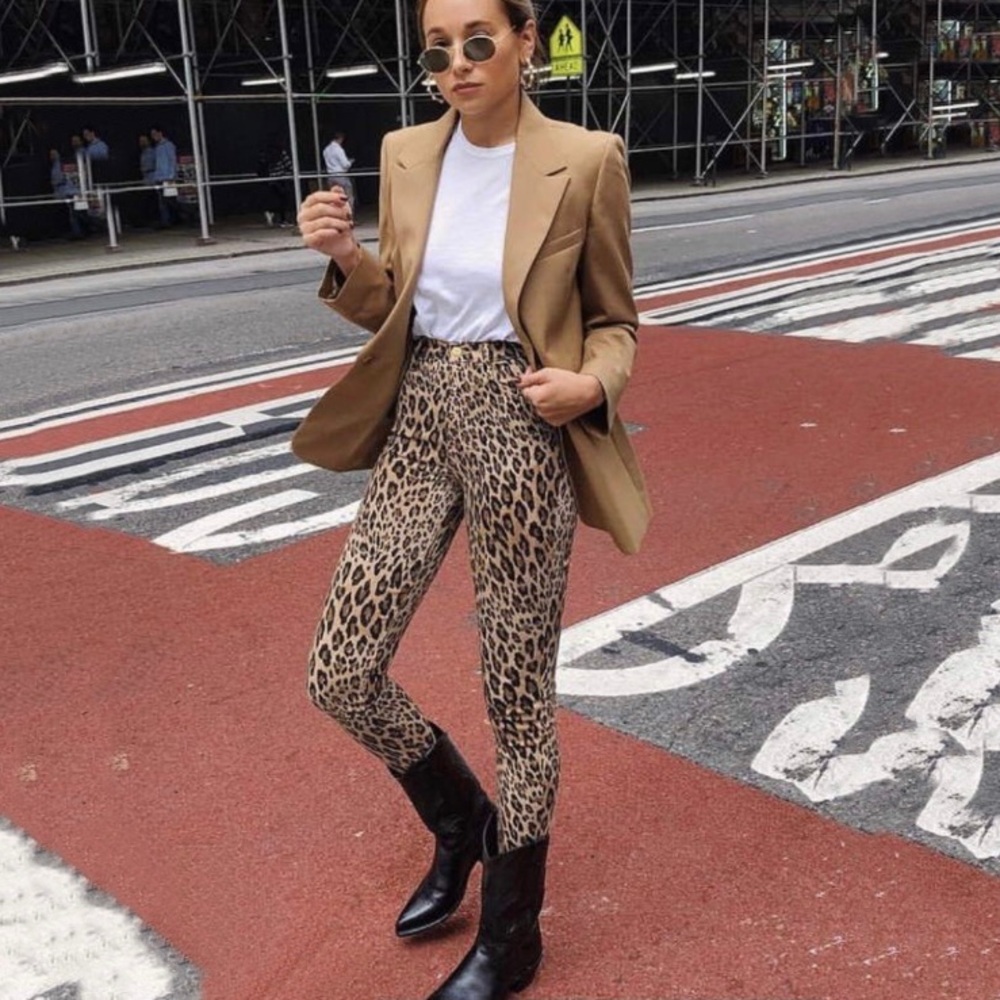 Frame Denim 28 $225 High Rise Leopard Skinny Jean